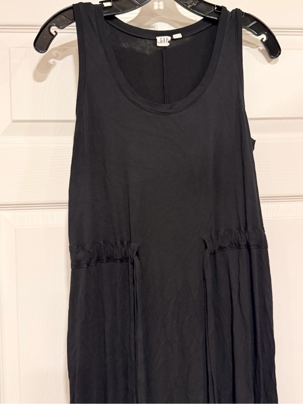 GAP Black Rayon Midi Tank Dress with asymmetrical hemline #655